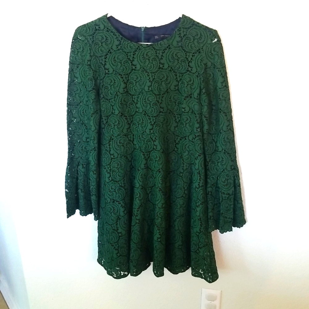 Emerald green lace dress